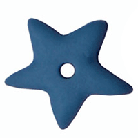 Mat resin stjerne med hul, Kobolt blå, Ø12mm, 2 stk.