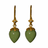 Øreringe med grøn jade