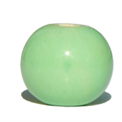 Keramikperle, rund, grøn, Ø15mm, <br>2 stk. pr. pose