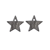 Små børstede stjerner, sort 925S, 8mm, par