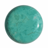 Cabochon, rund, turkis med aftegn., Ø18mm, 1 stk.