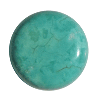 Cabochon, rund, turkis med aftegn., Ø18mm, 1 stk.