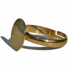 Justerbar ring med plade, guldfarvet, str. 56-60, 2 stk.