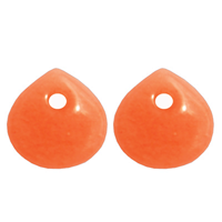 Frontboret jade, Orange, Hul=3mm, 15x15mm, par.