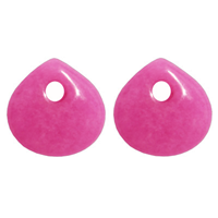 Frontboret jade, Pink, Hul=3mm, 15x15mm, par.