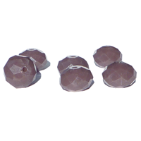 Lilla glasperler, facet linse, 12x8mm, 6 stk.