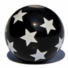 Keramikperle, sort med hvide stjerner, Ø17mm, 1 stk.