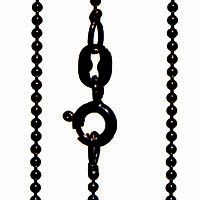Kuglekæde med lås, Oxyderet 925S, Ø1,2mm, 50 cm.