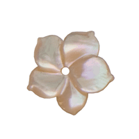 Perlemor, blomst, pudder, Ø10mm, 1 stk.