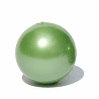 Shell pearl, æblegrøn, rund, Ø10mm, 2 stk.