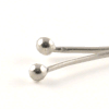 Perlestav m. kugle, sølv, 45x0.5mm, Kugle 2mm, 2 stk.