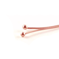 Rosa guld perlestav m. kugle, rosa fg 925S, 45x0,45mm, 2 stk.