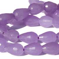 Candy jade, lavendel, facet dråbe, 12x8mm, streng