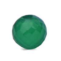 Grøn onyx, facet, rund, Ø8mm, Hul=2mm, 1 stk.