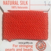 perlesilketråd, orange,14, 1.02mm, 2 m 