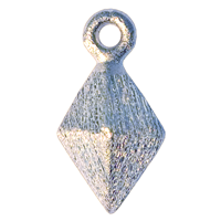 Pyramide vedhæng, børstet Sterling sølv, 12x6mm, 1 stk.