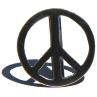Peace symbol med bøjle, Oxy. 925S, Ø12mm, 1 stk.