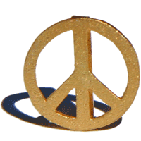 Peace symbol med bøjle, sandblæst, fg 925S, Ø12mm, 1 stk.