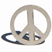 Peace symbol med bøjle, sandblæst, 925S, Ø12mm, 1 stk.