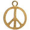 Peace symbol med øje, sandblæst, fg 925S, Ø12mm, 1 stk.