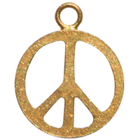 Peace symbol med øje, sandblæst, fg 925S, Ø12mm, 1 stk.