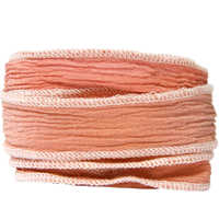 Håndlavet Silkebånd, Brændt rosa, 12mm, 83cm