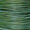 Lædersnor, Metallic Mørkegrøn, Ø1,3mm, 1meter