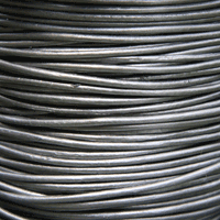 Lædersnor, Metallic stålgrå, Ø1.3mm, 1meter