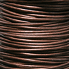 Lædersnor, metallic chokoladebrun, Ø1,2mm, 1meter
