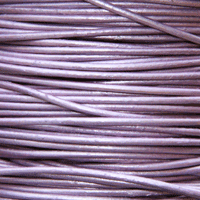 Lædersnor, metallic lavendel, Ø1.5mm, 1meter
