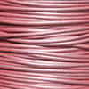 Lædersnor, metallic lyserød, Ø1.5mm, 1meter