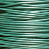 Lædersnor, metallic petroleumsgrøn, Ø1.3mm, 1meter